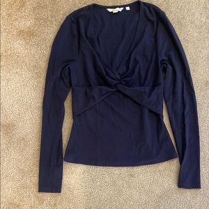 Elegant Navy Long Sleeve Top
